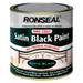 Ronseal One Coat Interior Metal & Wood Paint 250ml - Black Satin profile small image view 2 
