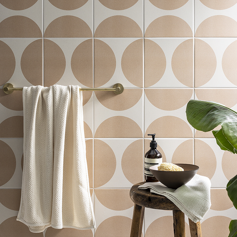 beige modern geometric patterned wall tiles