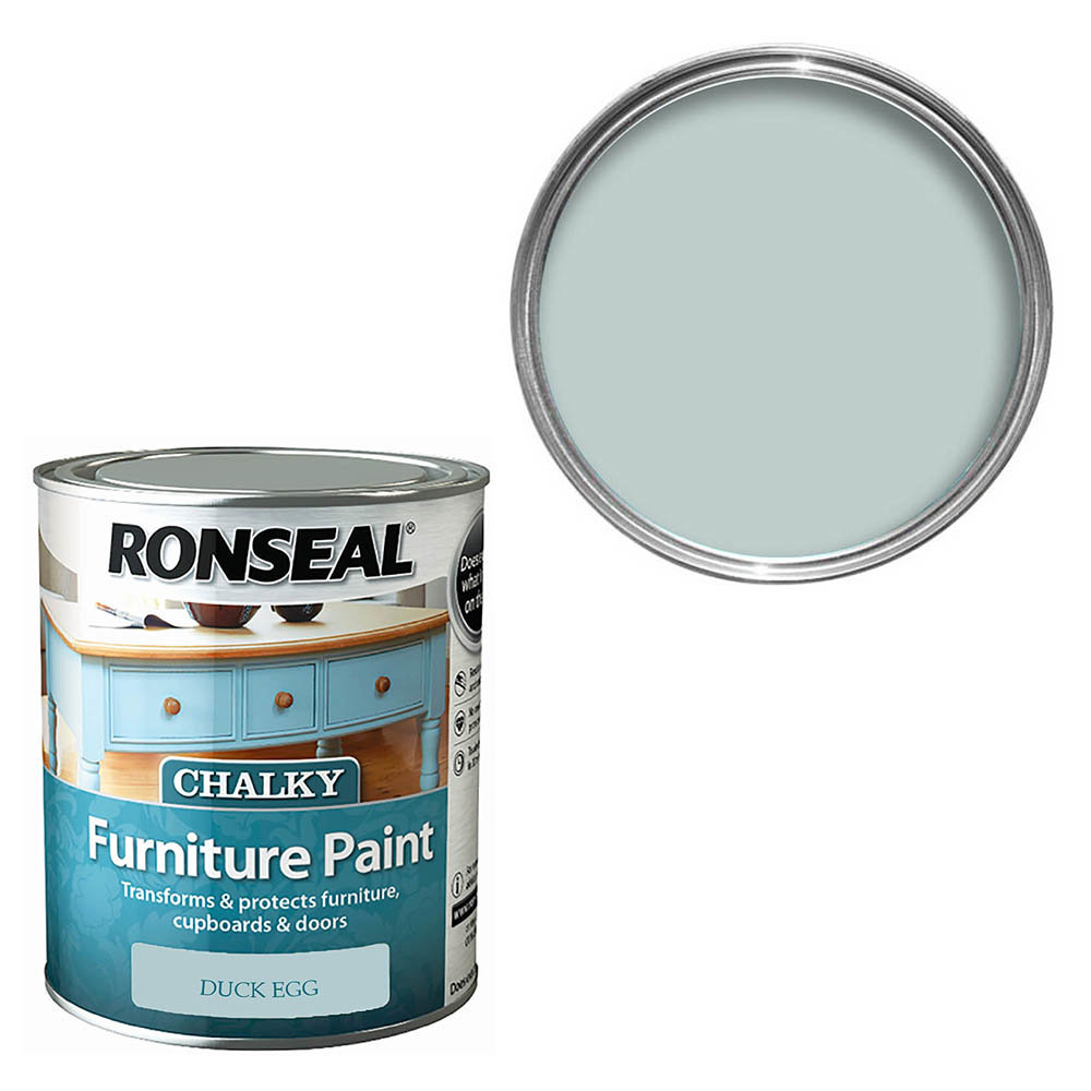 Ronseal Chalky Furniture Paint 750ml - Duck Egg