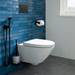 JTP Hix Matt Black Toilet Brush & Holder profile small image view 2 
