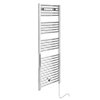 E-Diamond Electric Only Heated Towel Rail - W480mm x H1375mm - Chrome - Straight profile small image view 1 