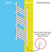 E-Diamond Electric Only Heated Towel Rail - W480mm x H1375mm - Chrome - Straight profile small image view 2 