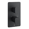 JTP Hix Matt Black Twin Outlet Thermostatic Concealed Shower Valve profile small image view 1 