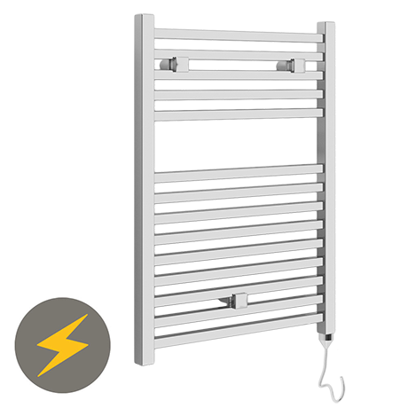 E-Cube Electric Only Heated Towel Rail - W500mm x H690mm - Chrome