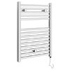E-Cube Electric Only Heated Towel Rail - W500mm x H690mm - Chrome profile small image view 1 
