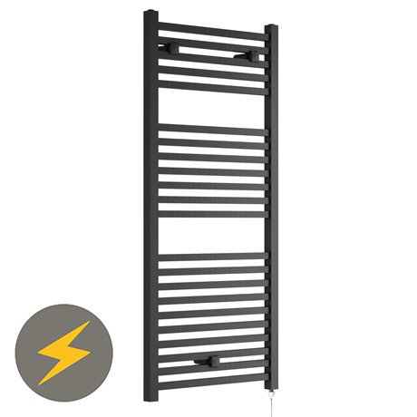 E-Cube Electric Only Heated Towel Rail - W500mm x H1110mm - Anthracite Grey