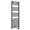 E-Diamond Electric Only Heated Towel Rail w. Digital Thermostat - W480mm x H1375mm - Anthracite - Straight profile small image view 1 