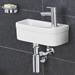 Grohe Euro 370mm 1TH Compact Right Hand Wall Hung Basin - 39327000 profile small image view 2 