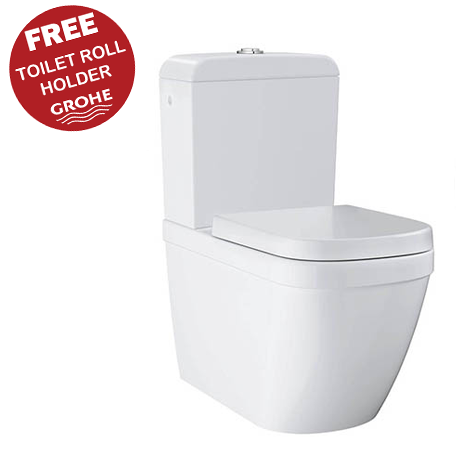 Grohe Euro Rimless Close Coupled Toilet with Soft Close Seat (Side Inlet)