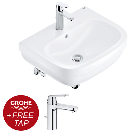 Grohe Euro Ceramic 600mm Complete Basin Package (Cosmo Smart Tap + Waste Included)