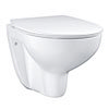 Grohe Bau Rimless Wall Hung Toilet with Slim Soft Close Seat - 39899000 profile small image view 1 
