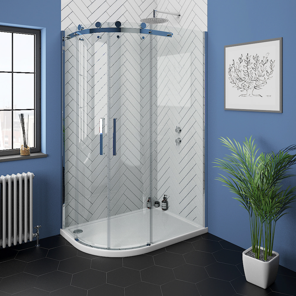 Frameless Offset Quadrant Shower Enclosure