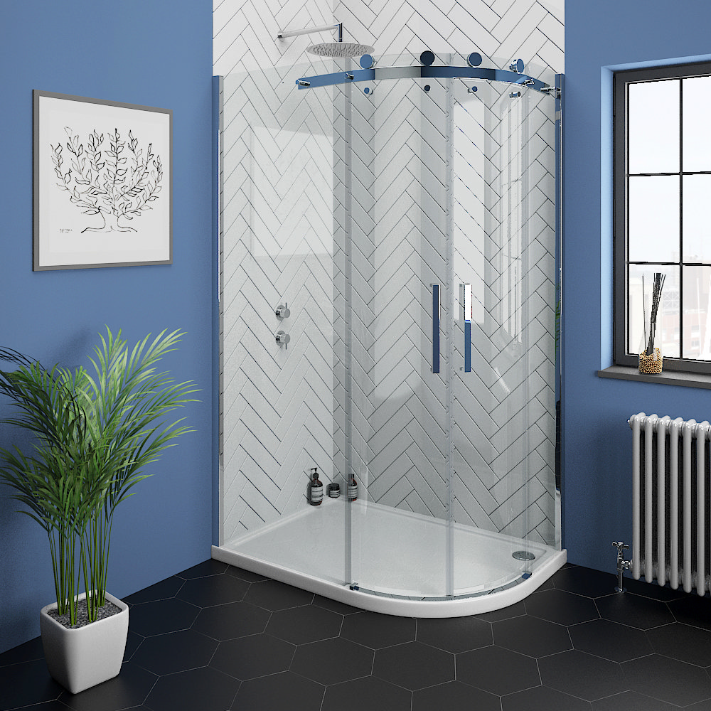 Frameless Offset Quadrant Shower Enclosure