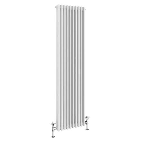 Keswick 1800 x 468mm Cast Iron Style Traditional 3 Column White ...