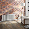 Keswick 450 x 1010mm Cast Iron Style Traditional 3 Column White Radiator profile small image view 1 
