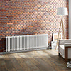 Keswick 450 x 1414mm Cast Iron Style Traditional 3 Column White Radiator profile small image view 1 