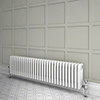 Keswick 300 x 1355mm Cast Iron Style Traditional 3 Column White Radiator profile small image view 1 