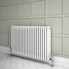 Keswick 600 x 1010mm Cast Iron Style Traditional 3 Column White Radiator profile small image view 1 