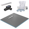 300 Linear 900 x 900 Wet Room Walk In Square Tray Former Kit (End Waste) profile small image view 1 