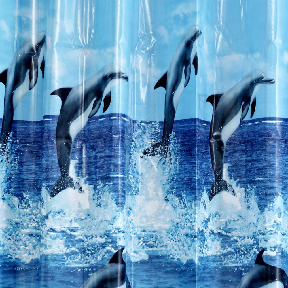 Aqualona Dolphins PEVA Shower Curtain Victorian Plumbing.co.uk
