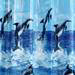 Aqualona Dolphins PEVA Shower Curtain - W1800 x H1800mm - 40119 profile small image view 2 