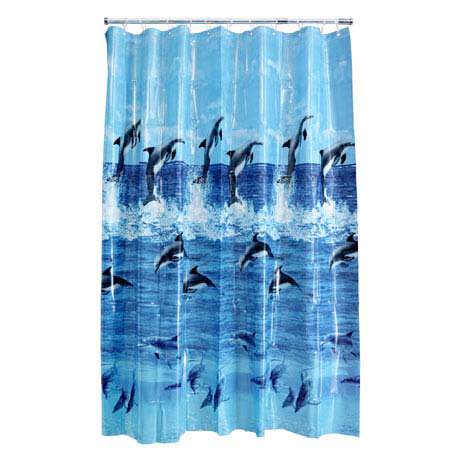 Aqualona Dolphins PEVA Shower Curtain - W1800 x H1800mm - 40119B