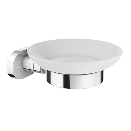 Cruze Frosted Glass Soap Dish & Holder - Chrome
