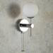 Searchlight Global Chrome Wall Light with Opal Glass Shade - 4337-1-LED profile small image view 2 