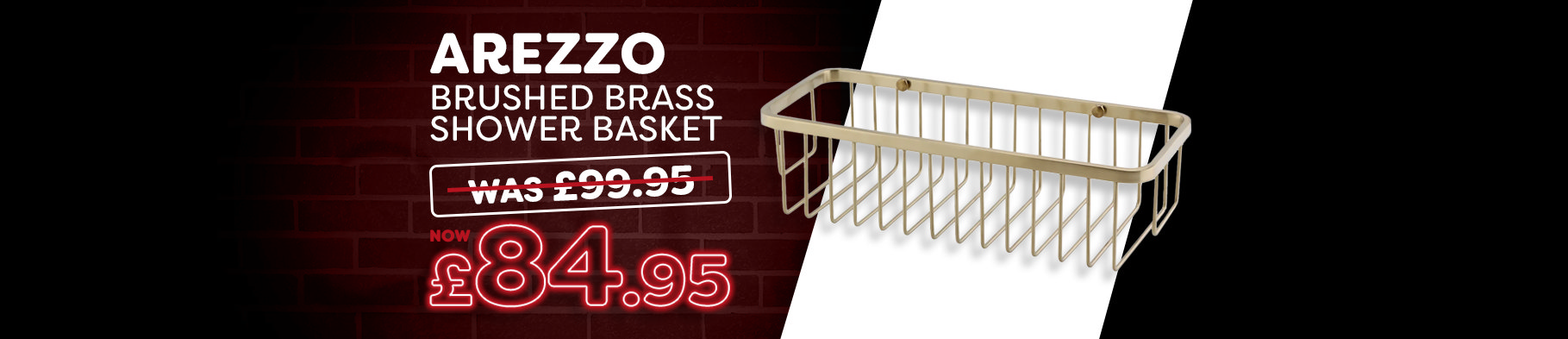 Banner 1 - Arezzo Brushed Brass Shower Basket