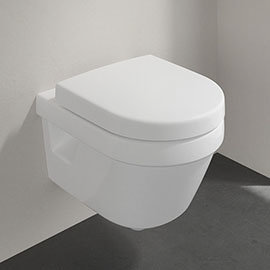 Villeroy and Boch Architectura DirectFlush Rimless Wall Hung Toilet + Soft Close Seat - 4687HR01