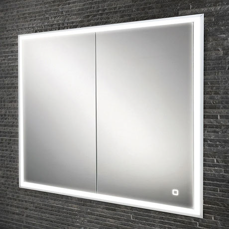 HIB Vanquish 80 Recessed LED Aluminium Mirror Cabinet - 47800