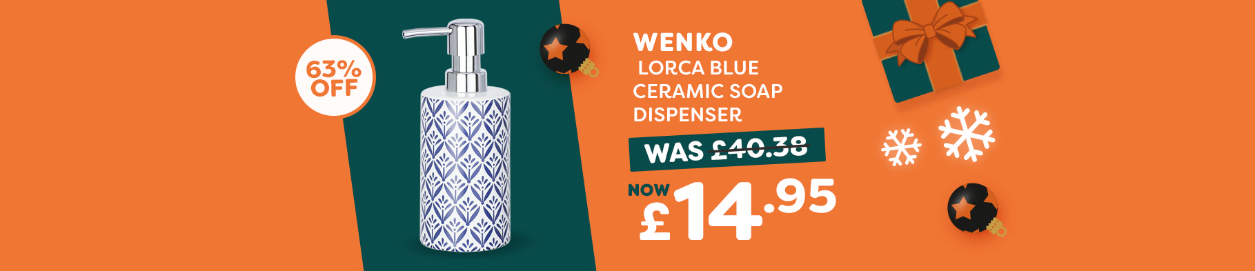  Banner 3 -  Wenko Lorca Blue Ceramic Soap Dispenser
