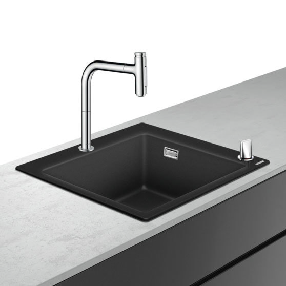 hansgrohe C51-F450-06 1.0 Bowl Kitchen Sink & Tap Bundle - 43217000