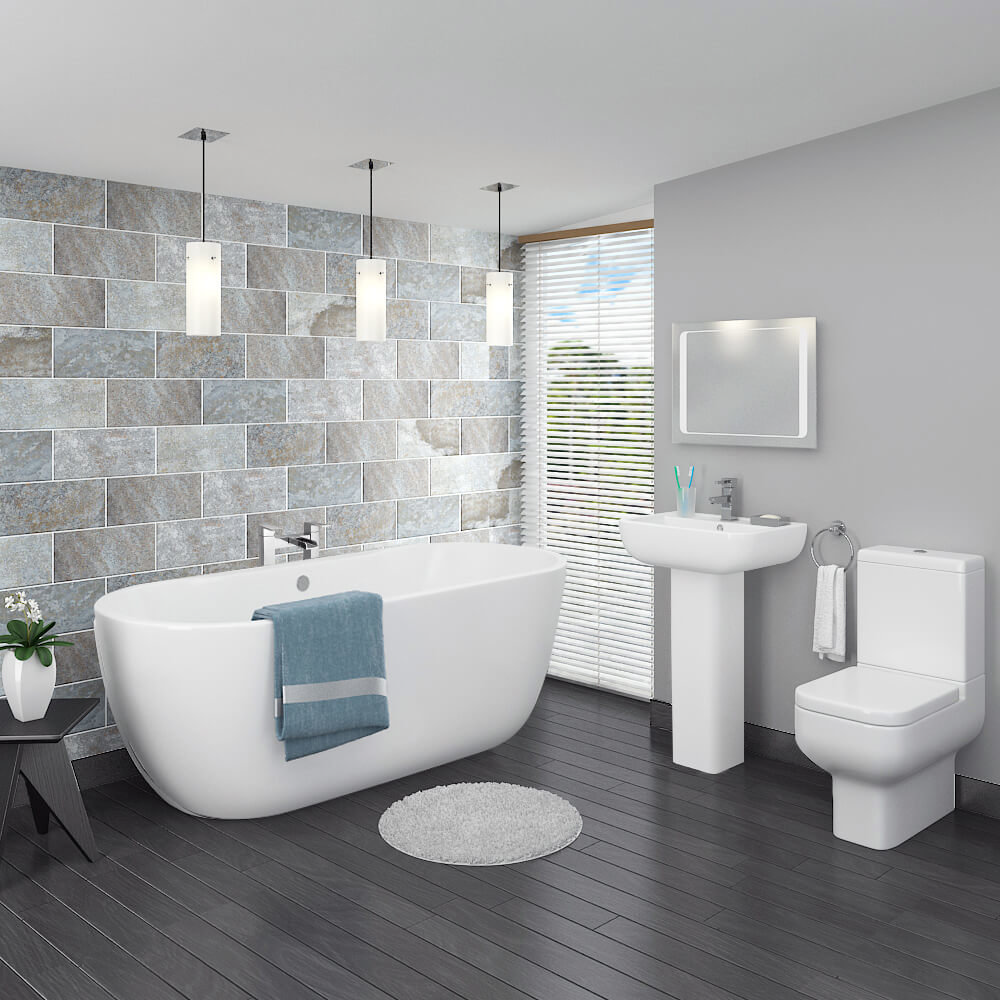 Pro 600 Bathroom Suite With Freestanding Bath