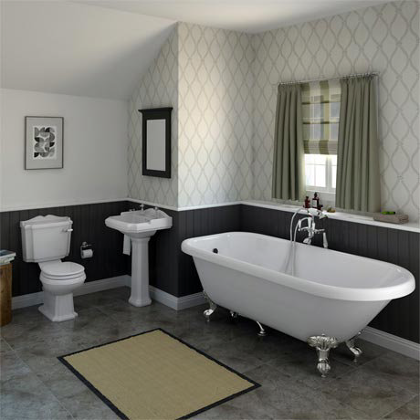 The Oxford Traditional Free Standing Single Ended Roll Top Bath Suite