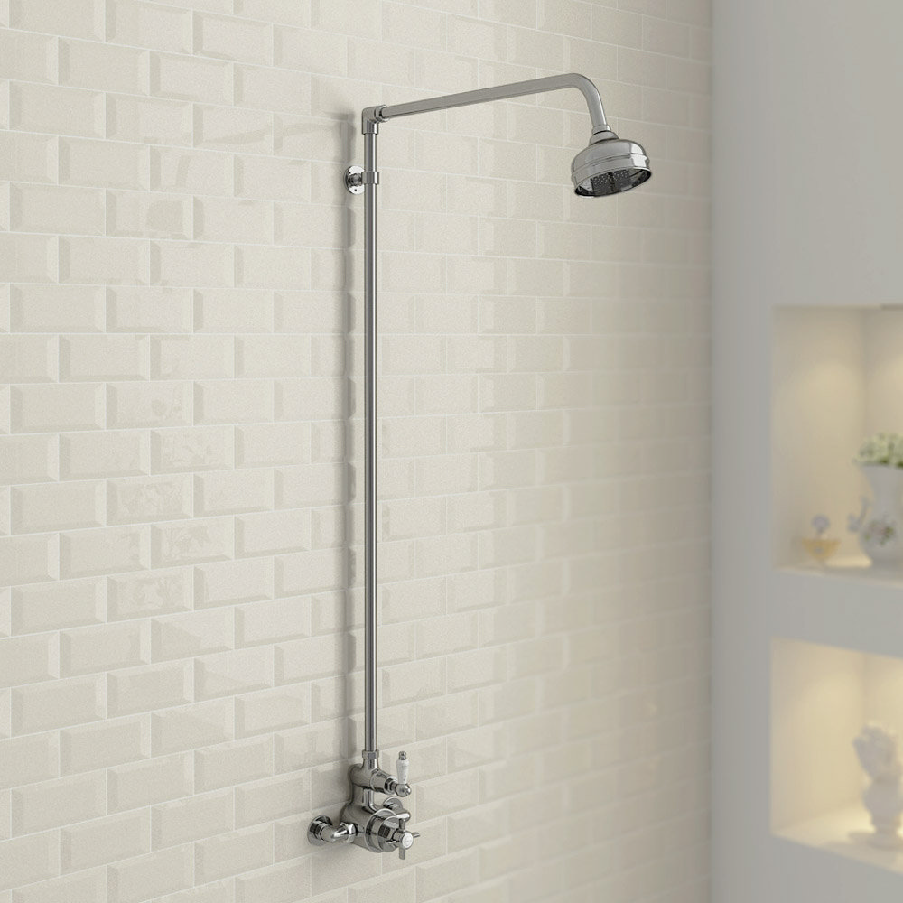 Ultra Traditional Exposed Thermostatic Shower Package with Twin Valve & Riser Kit