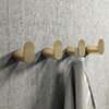 4 x Arezzo Brushed Brass Robe Hooks profile small image view 1 