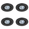 4 x Revive IP65 Matt Black Round Tiltable Bathroom Downlights profile small image view 1 