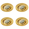4 x Revive IP65 Satin Brass Round Tiltable Bathroom Downlights profile small image view 1 