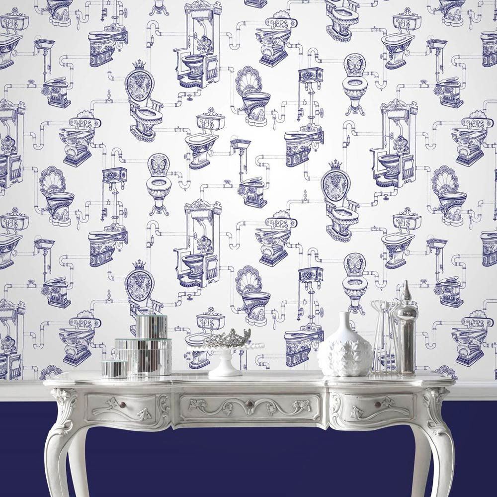 purple bathroom wallpaper