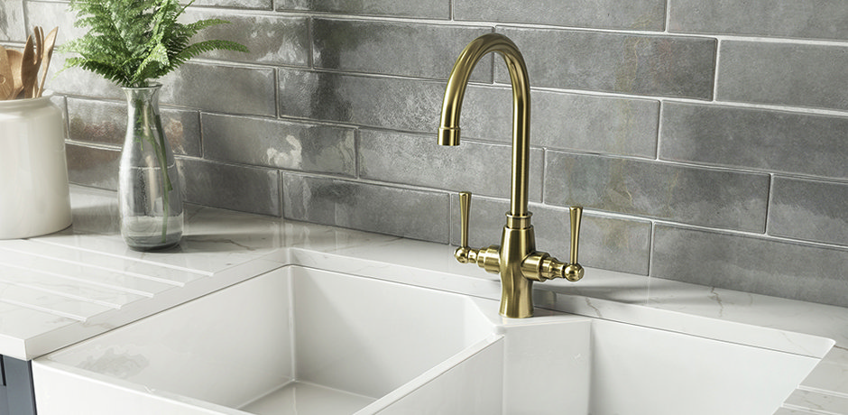 brass kitchen mixer tap