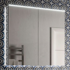HIB Ether 80 LED Illuminated Aluminium Mirror Cabinet - 50700
