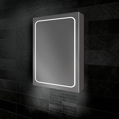 HIB Vapor 50 LED Illuminated Aluminium Mirror Cabinet - 51400