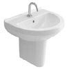VitrA - S50 45cm Round Cloakroom Basin and Half Pedestal - 1 Tap Hole profile small image view 1 