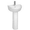 VitrA - S50 45cm Round Cloakroom Basin and Pedestal - 1 Tap Hole profile small image view 1 