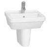 VitrA - S50 45cm Square Cloakroom Basin and Half Pedestal - 1 Tap Hole profile small image view 1 