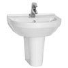Vitra - S50 Round Washbasin & Half Pedestal - 1 Tap Hole - 4 Size Options profile small image view 1 