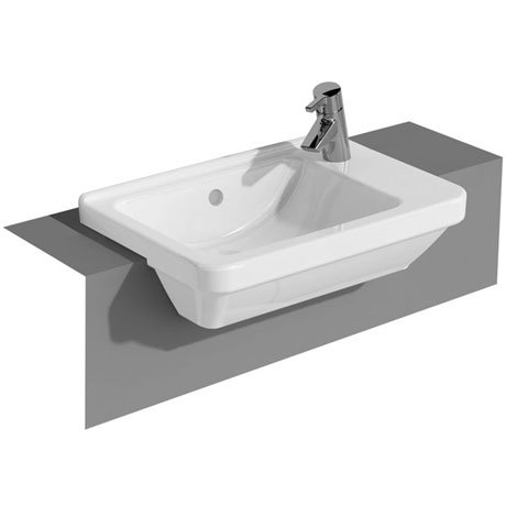 Vitra S50 Square Compact Semi Recessed Basin 1 Tap Hole