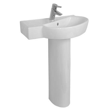 Vitra Sunrise Offset Corner Basin And Pedestal Left Or