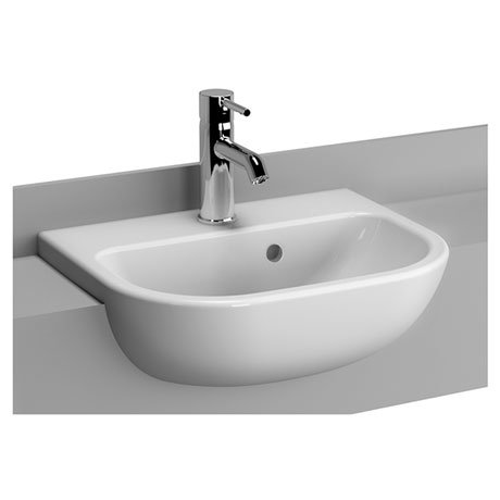 Vitra - S20 45cm Short Projection Semi-Recessed Basin - 1 Tap Hole